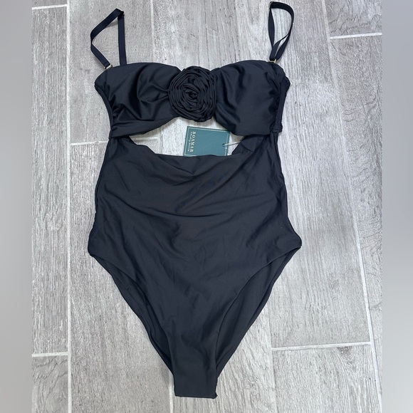 NWT Elegant Boamar Love One-Piece Black Swimsuit Size L - Picture 5 of 6